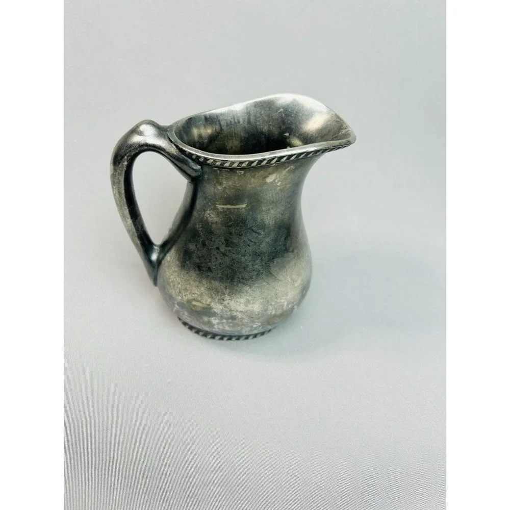Vintage Silver Soldered Small Metal‎ Pitcher READ